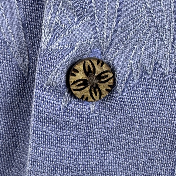 Tommy Bahama Silk Button Down Shirt Men's L Blue Palm Tree Tropical - Picture 5 of 14